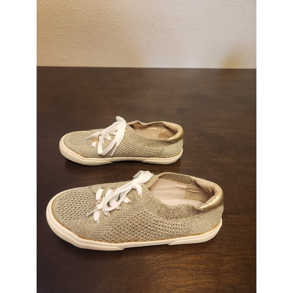Michael Kors‎ Gold Glitter Sneakers Slip On Casual Shoes Girls Size 4 - Picture 3 of 7